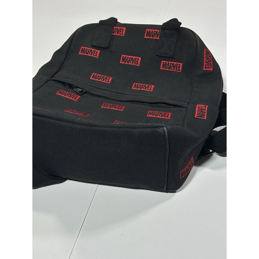 Loungefly Disney Marvel Red Embroidered Black Canvas Square Backpack Bag Pack - Picture 4 of 12